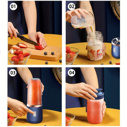 The Mini 12.85oz Detachable Blender is a portable electric USB juicer that comes equipped with six blades for efficient blending. It is easy to clean, thanks to its detachable design and is powered by a rechargeable lithium battery. The blender features