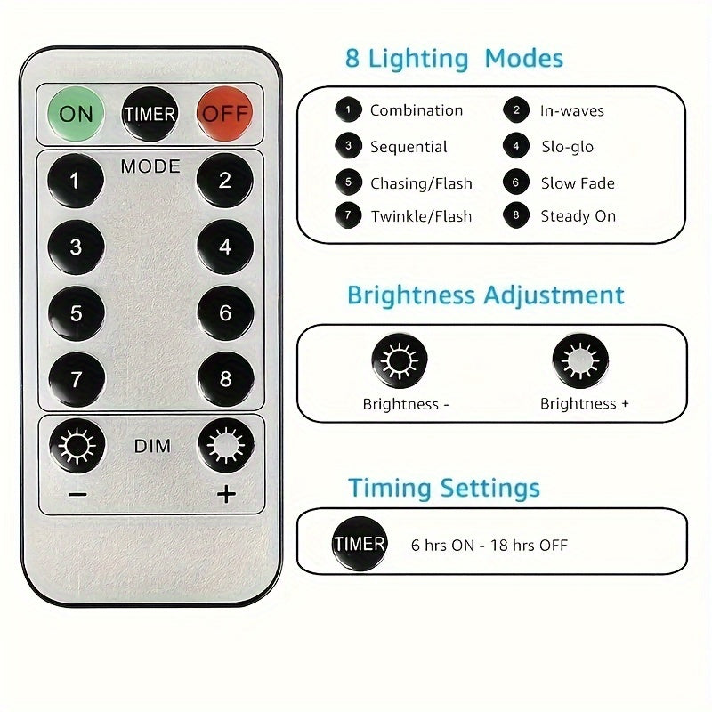 AMILL 50/100 LED dimmable mini fairy lights with remote control, 8 ta yoritish rejimi, USB quvvatlanadi, turli tadbirlar va uy bezaklari uchun mukammal.