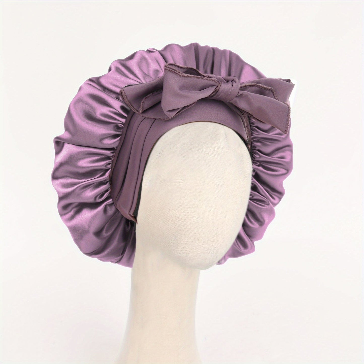 Satin Bonnet Silk Sleep Cap Adjustable Headwear with Tie Band - Perfect Christmas Gift for Women and Men