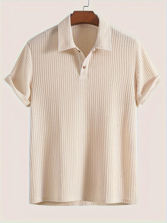 Short-sleeve, high-stretch lapel shirt for outdoor golfing.