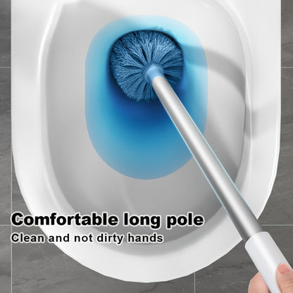 1 Set of Wall Mounted Long Handle Toilet Brush with Holder, Flexible and Effective for Cleaning Every Corner of the Toilet Bowl, Essential Bathroom Cleaning Tool and Supplies for Back to School.