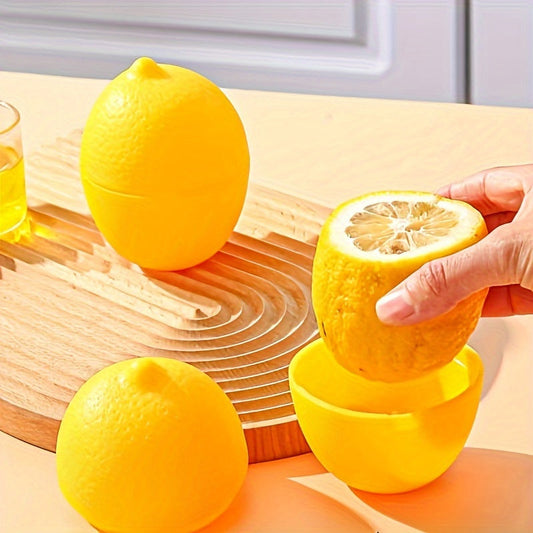 Lemon Shaped Fresh-keeping Storage Box for Fruits and Vegetables with Lid, Kitchen Organizer for Lemon and Fruit, Multi-functional Kitchen Gadgets and Tools, Plastic Crisper for Food Storage