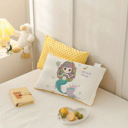 Super Soft Sleeping Pillow for Kids with Cartoon Pattern, Zipper Removable and Washable, Perfect for Boys and Girls.