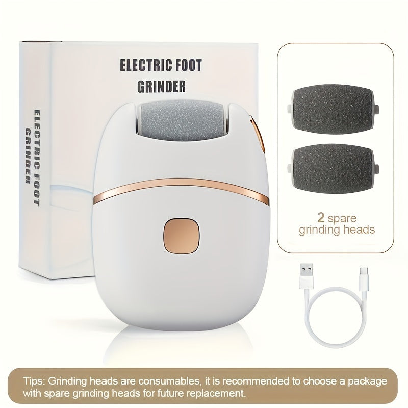 Rechargeable electric foot grinder with USB charging, 400mAh lithium battery, 4V-12V, portable tool for thick leather polishing.