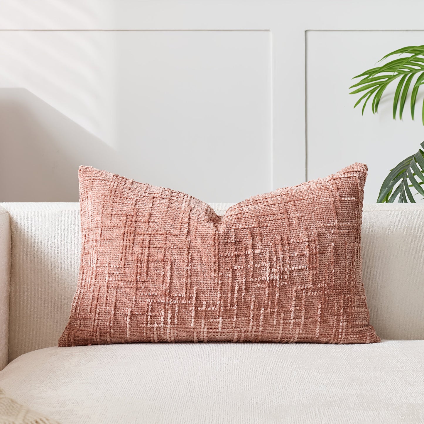 Add a Touch of Elegance with this Stylish Velvet Throw Pillow Cover - Featuring a Chic Bamboo-Inspired Striped Geometric Design, Ideal for Enhancing the Décor of Your Sofa and Bedroom. Easy to Clean with a Convenient Zip Closure, Suitable for Machine