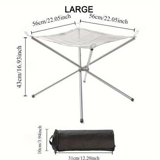 Переносная уличная костровая печь, которая очень легкая и сделана из нержавеющей стали. Имеет складную сетчатую конструкцию и может использоваться как гриль или камин для кемпинга или на террасе.
