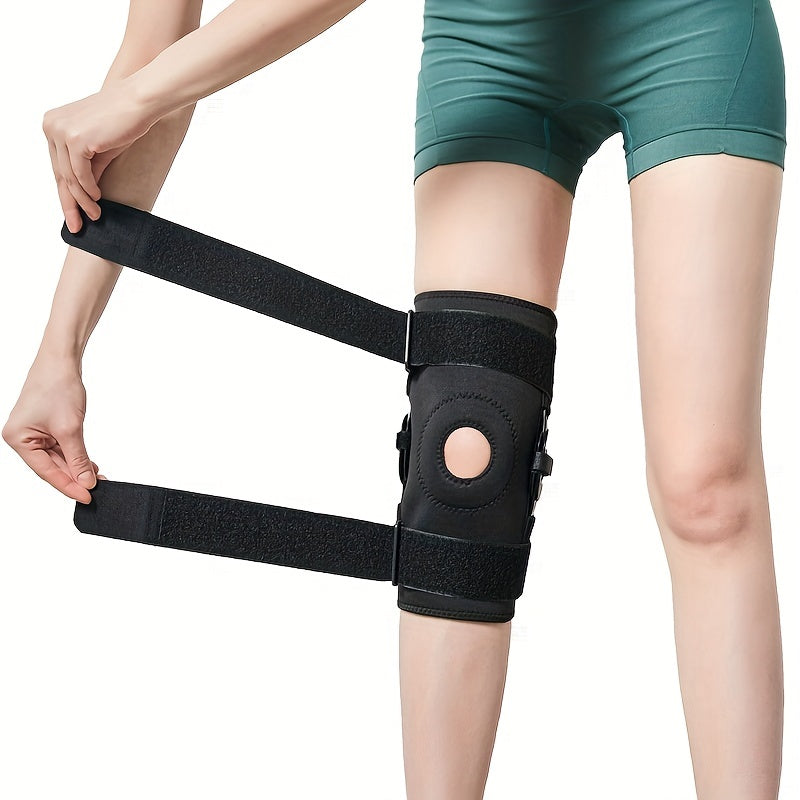 1 pc Knee Brace with Steel Plate Support and Double Straps for Rehabilitation and Joint Protection. Order one size up.