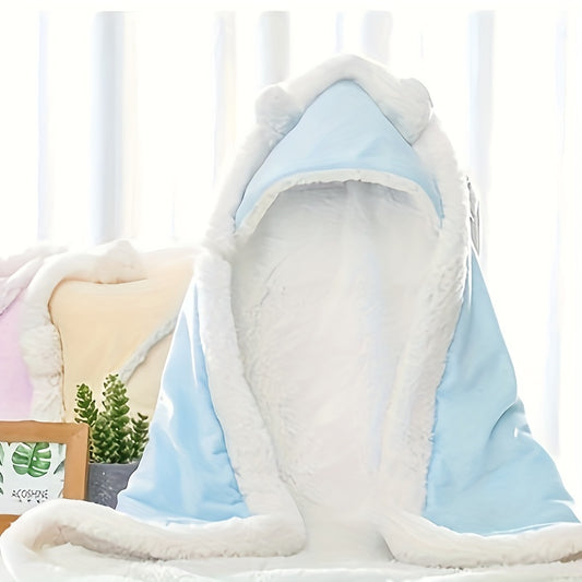 Soft, warm velvet fleece baby blanket for swaddling newborns.