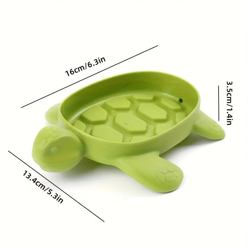 Turtle-shaped soap dish: Easy drainage, durable plastic, no lid. Perfect bathroom accessory.