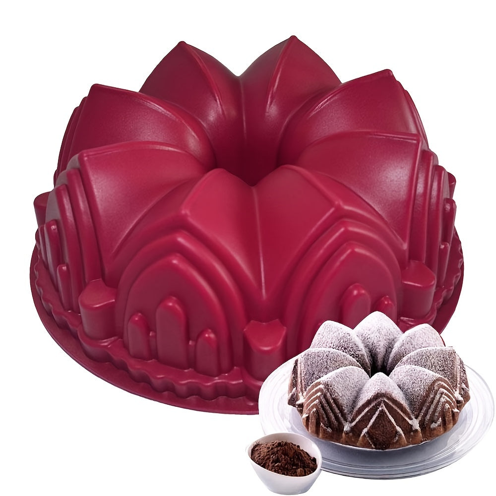 Silicone Castle Crown Cake Mold - Ideal for Baking Large Cakes and Desserts at Home