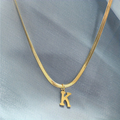 26 alphabet letter pendant chains, 18K golden plated stainless steel necklaces for women, perfect for everyday wear and gifting, featuring a versatile and elegant design.