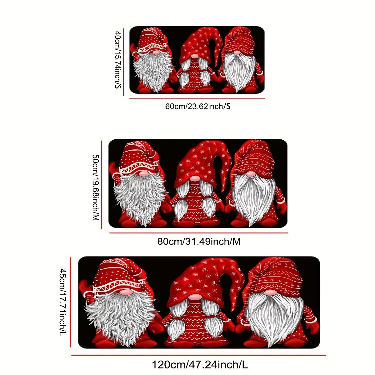 Get into the holiday spirit with this festive Christmas faceless gnome kitchen runner rug! This non-slip rug is stain resistant, waterproof, and perfect for adding a touch of Christmas cheer to your home. Whether you place it in your living room