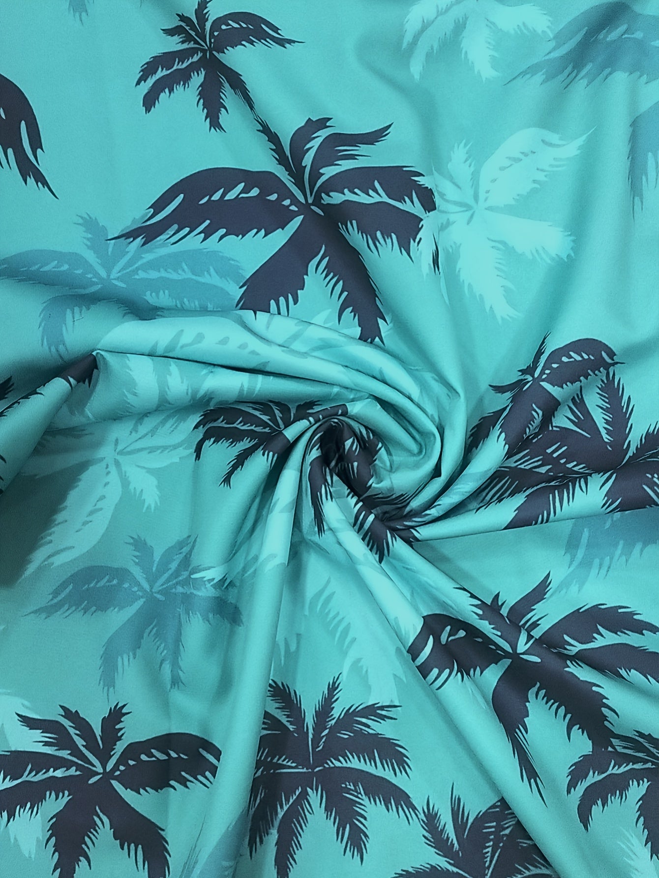 Men's Coconut Tree Print Short Sleeve Button Casual Lapel Shirt, Versatile for Dates, Beach Holidays, or as Gifts.