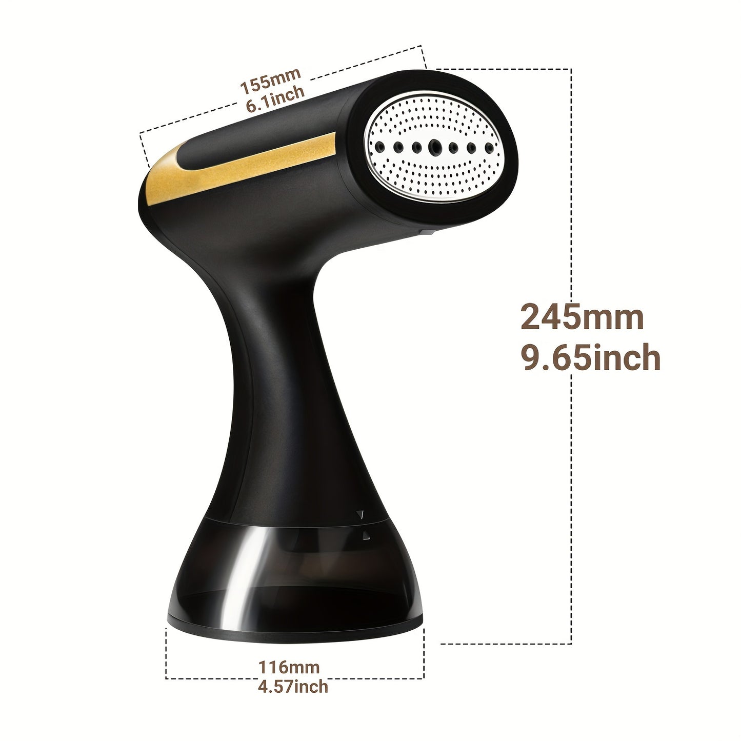 Compact handheld steam garment steamer for home and travel use with 1500W power, EU plug.