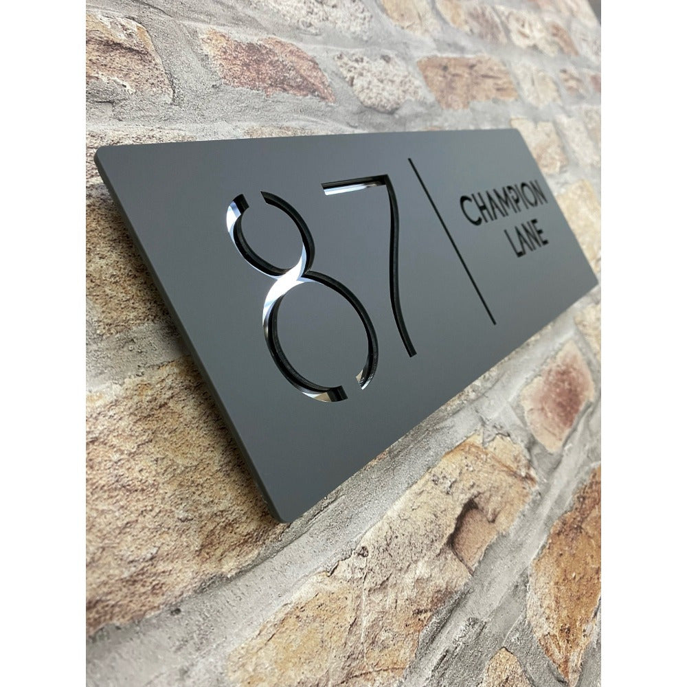 Contemporary Acrylic House Number Sign - Stylish Door Plaque in a Variety of Colors for New Residences