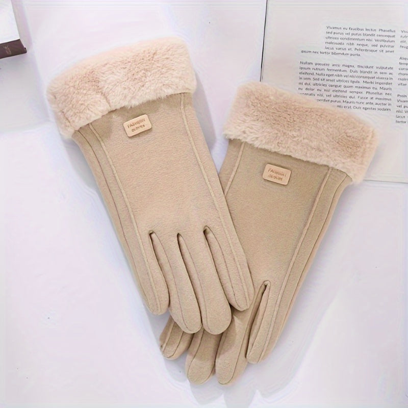 Stay warm and stylish this winter with a pair of CarrKen women's casual gloves. Made from polyester fiber, these gloves feature a solid pattern and are windproof and water-resistant. They are also touchscreen compatible, making them perfect for outdoor