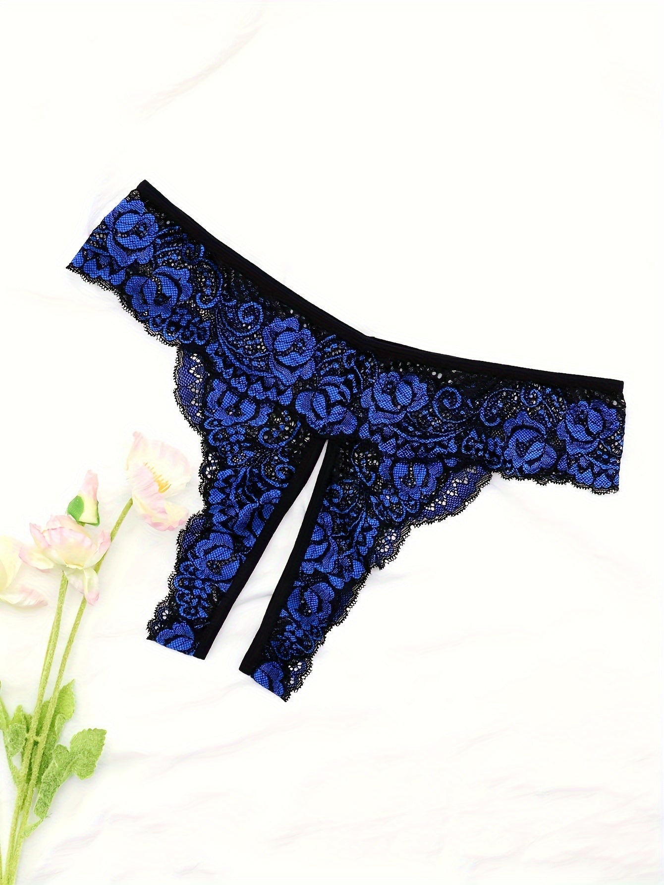 3 lace color block bikini panties for women made from a blend of polyamide and elastane. Features mid-rise fit, hollow details, knit fabric, and light support.