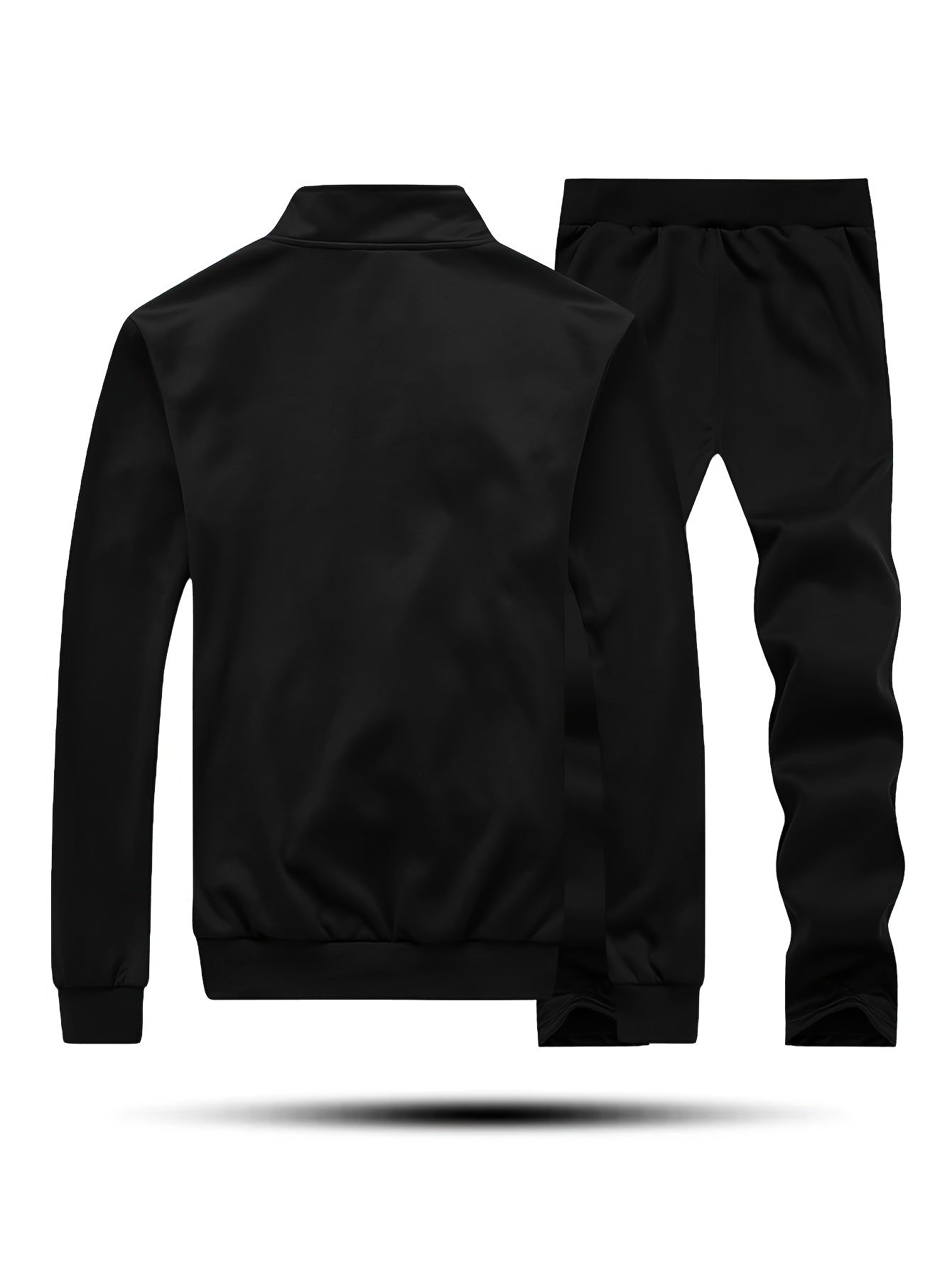 Men's Casual Sports Suit with Embroidered Zipper Jacket