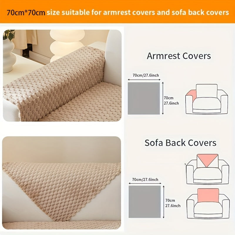 Non-slip sofa cover with honeycomb pattern, ideal for all seasons and protecting furniture in any room.