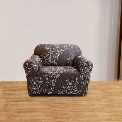 Four Seasons Printed Sofa Cover with Elastic Slipcover for Couch Protection from Cats, Ideal for Living Room or Office.