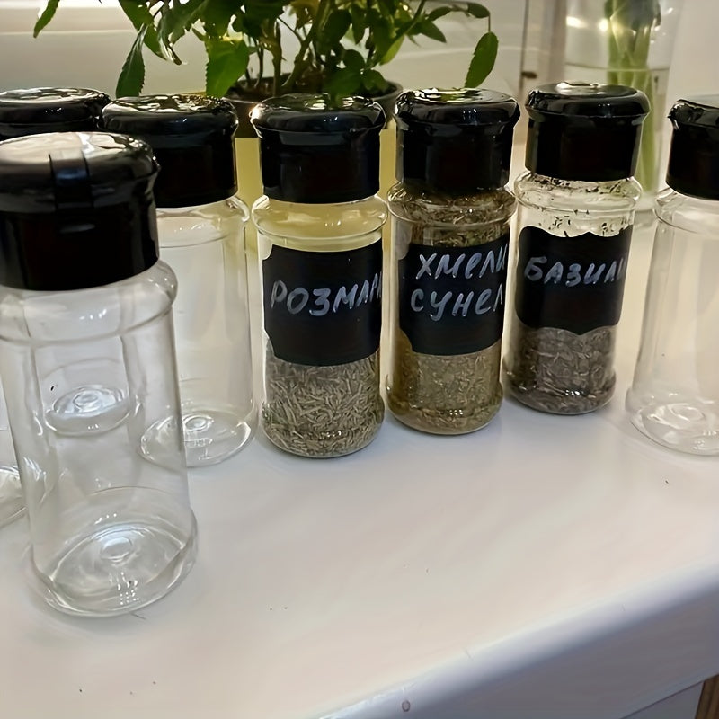 12 pieces of spice jars, perfect for storing all your seasonings in the kitchen or while camping, on a picnic or BBQ. These creative monosodium glutamate bottles and outdoor pepper shakers come with shaker pour lids for easy seasoning storage. A