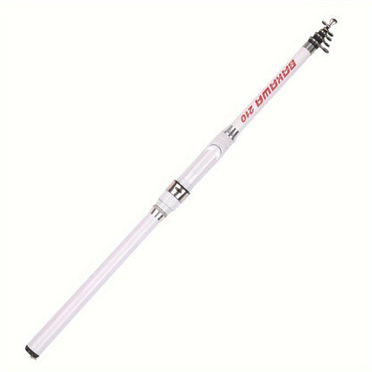 Portable telescopic fishing rod made of carbon fiber and glass steel with spinning action for carp feeding. Travel-friendly with multiple lengths ranging from 149.96cm to 299.92cm. Ideal