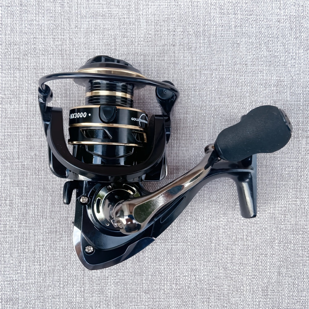 1pc metal spinning fishing reel with 14 ball bearings, for long casting and freshwater fishing.