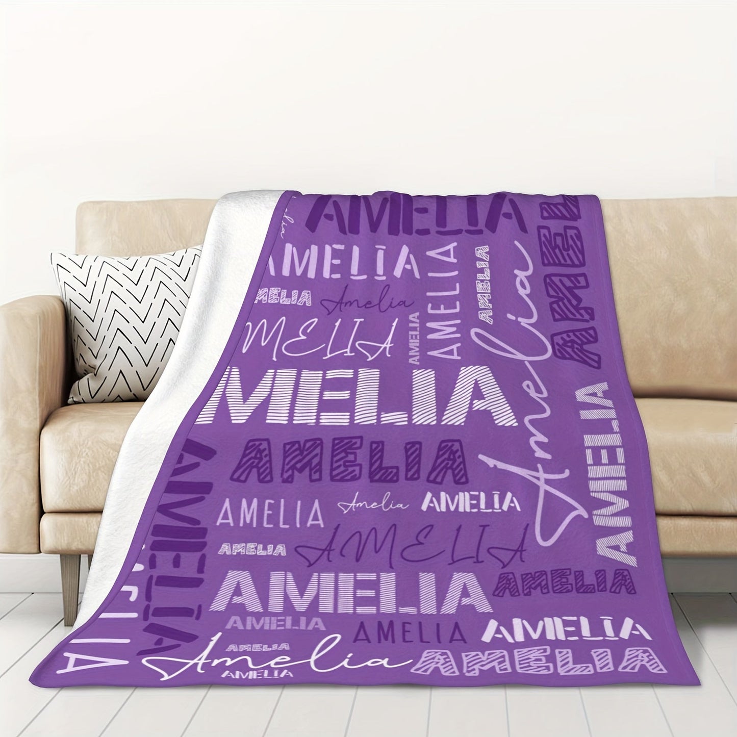 Personalized Flannel Blanket with Custom Name - Luxuriously Soft, Versatile for All Seasons | Great Gift for Adults | Perfect for Home, Outdoor Dining, and On-the-Go, Snug and Ready for Any Adventure