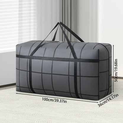 Black Portable Organizer for Quilts, Clothes, Blankets & Toys - Spacious Non-Woven Storage Bag