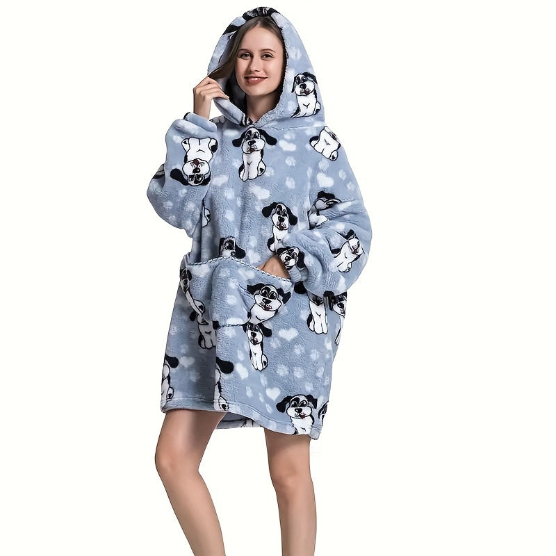 Hooded Lazy Blanket Sweatshirt: Stay Cozy Indoors or Outdoors with this Wearable Fleece Robe