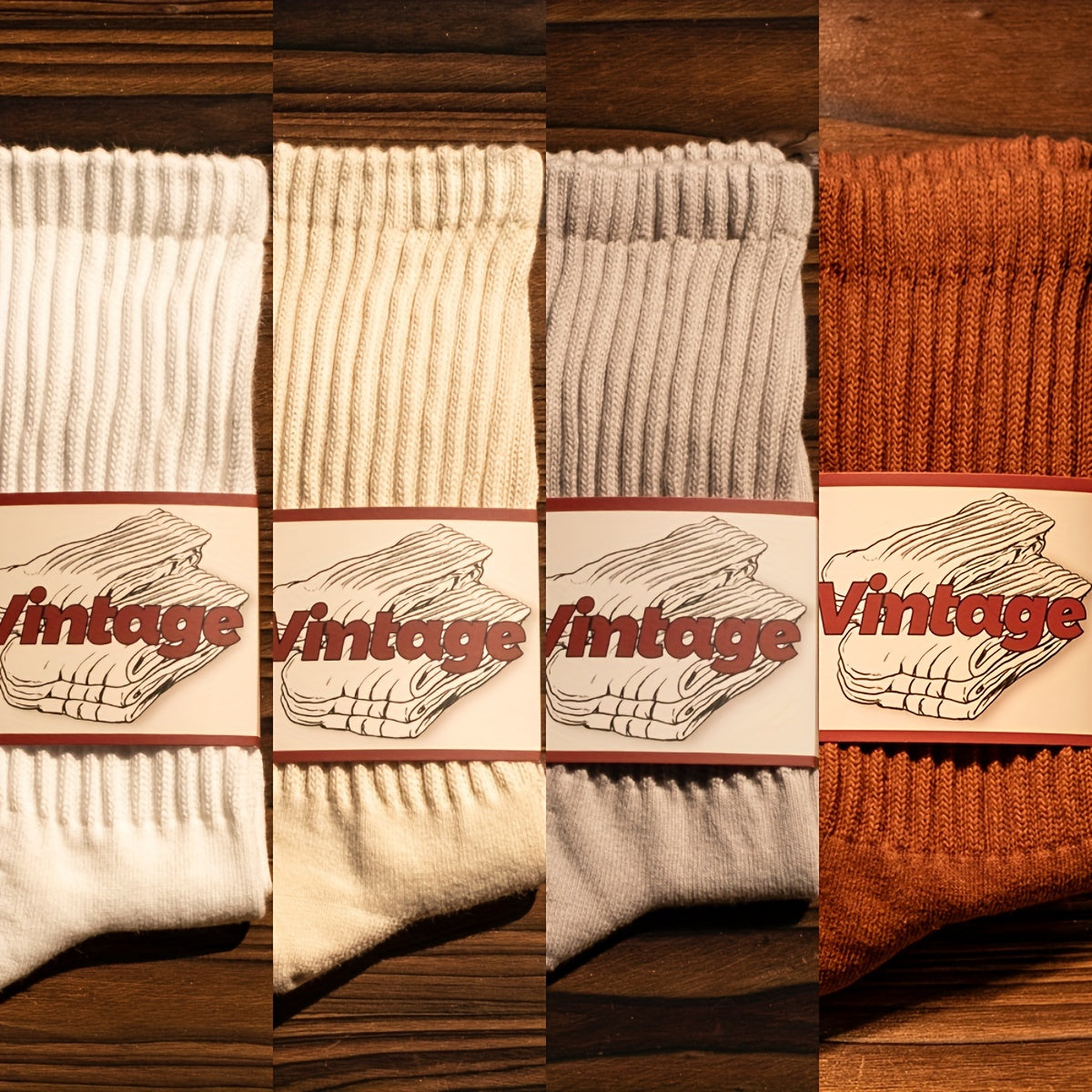 Men's and women's college style retro socks, breathable and thick, suitable for all seasons.