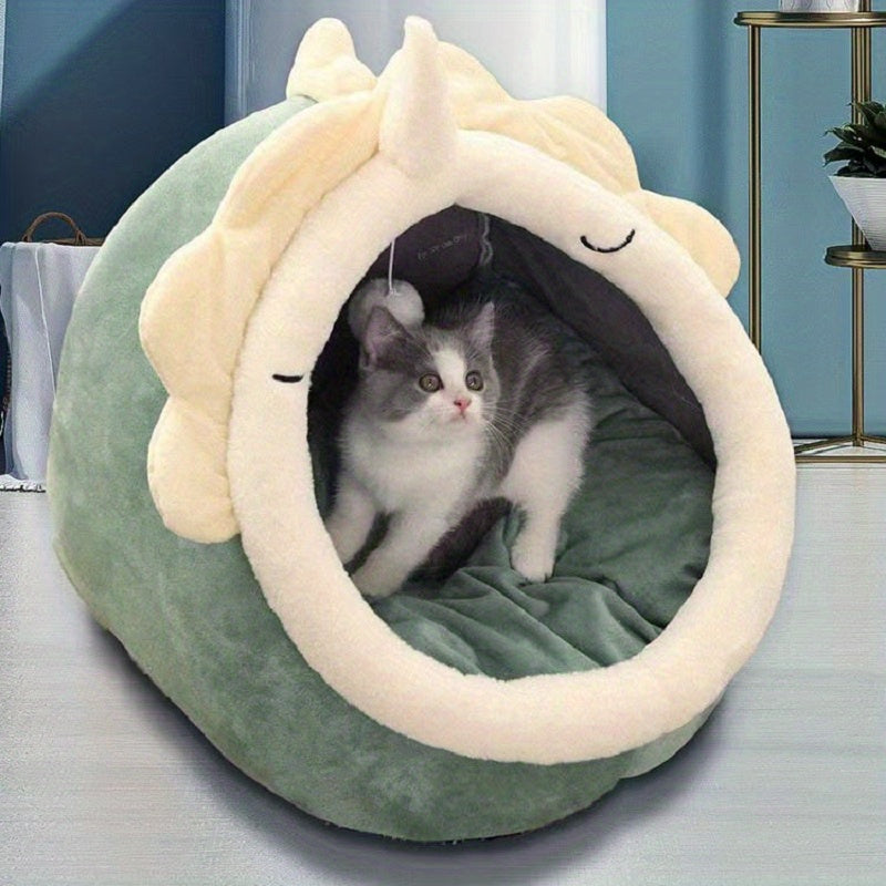 Frog-Shaped Cat Bed: Cozy and Comfy for a Perfect Sleep!