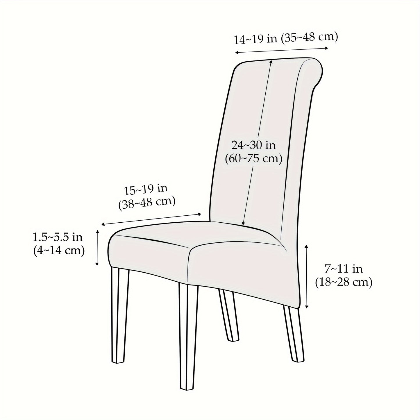 Jacquard high back dining chair slipcovers in sets of 2 or 4 for home or office use.