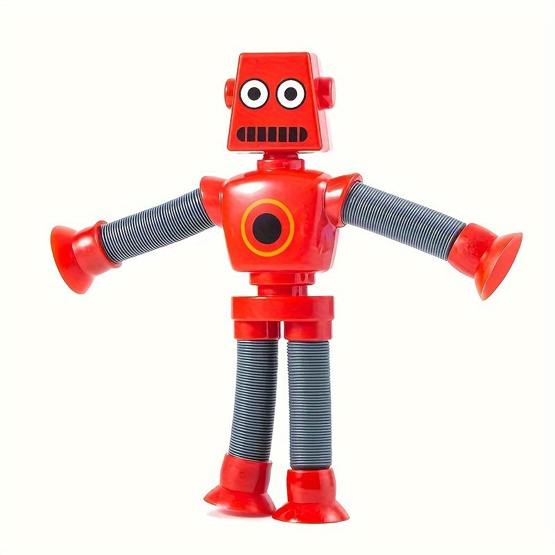 DIY Transforming Robot Toy for Kids 6-8: Creative & Educational sensory play with telescopic pop tube design in 4 colors.