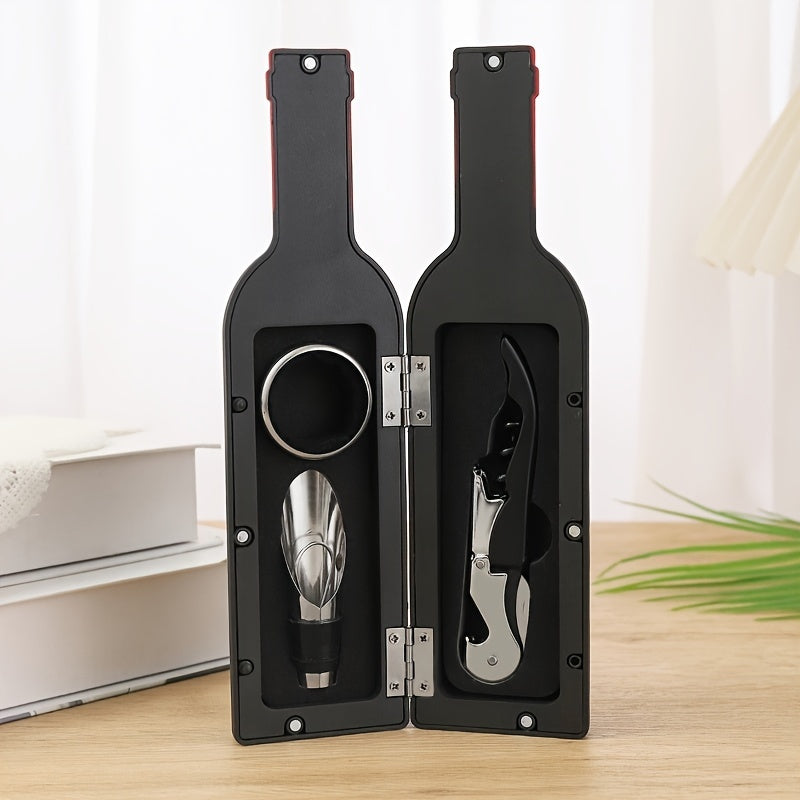 Red Wine Set with 5pcs Wine Opener in a high-end gift box. Includes 3pcs Red Wine Tools.