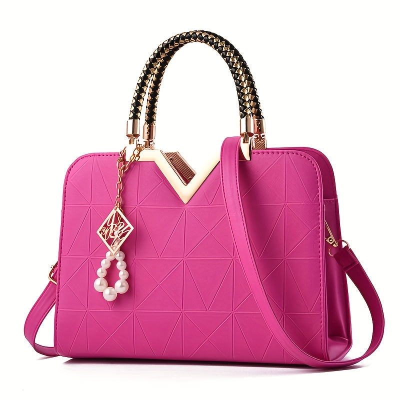 2024 New large capacity glossy handbag for women, fashionable and versatile with single crossbody strap.