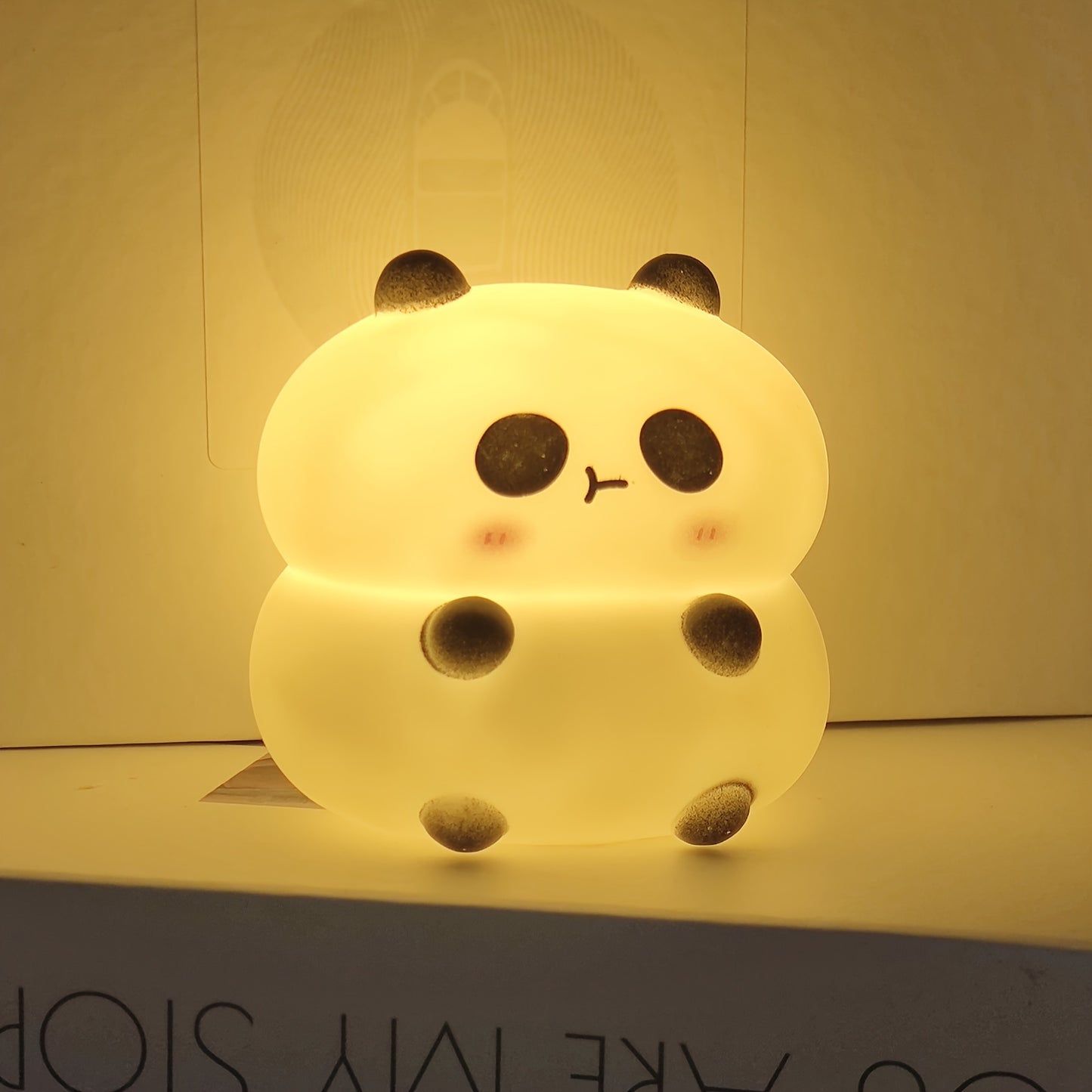 Asian-inspired 1pc Panda Night Light with soft glow, battery-operated LED Mini Lamps for desk decor.