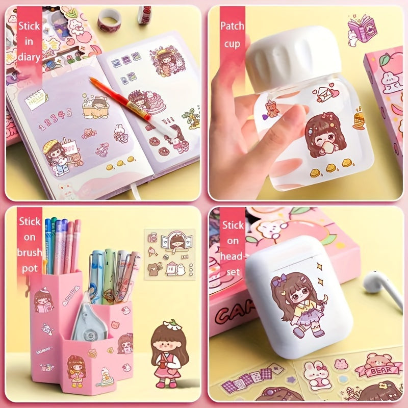 10/20/50 random cute cartoon stickers for DIY decoration, perfect for notebooks, bullet journals, scrapbooks, craft albums, and laptops.