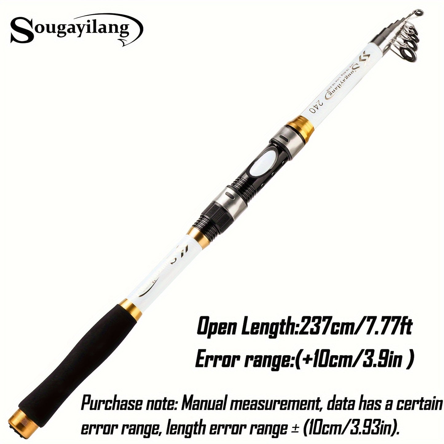 Sougayilang Telescopic Fishing Rod is a portable, durable fiberglass rod with medium action and extendable length for versatile saltwater fishing.