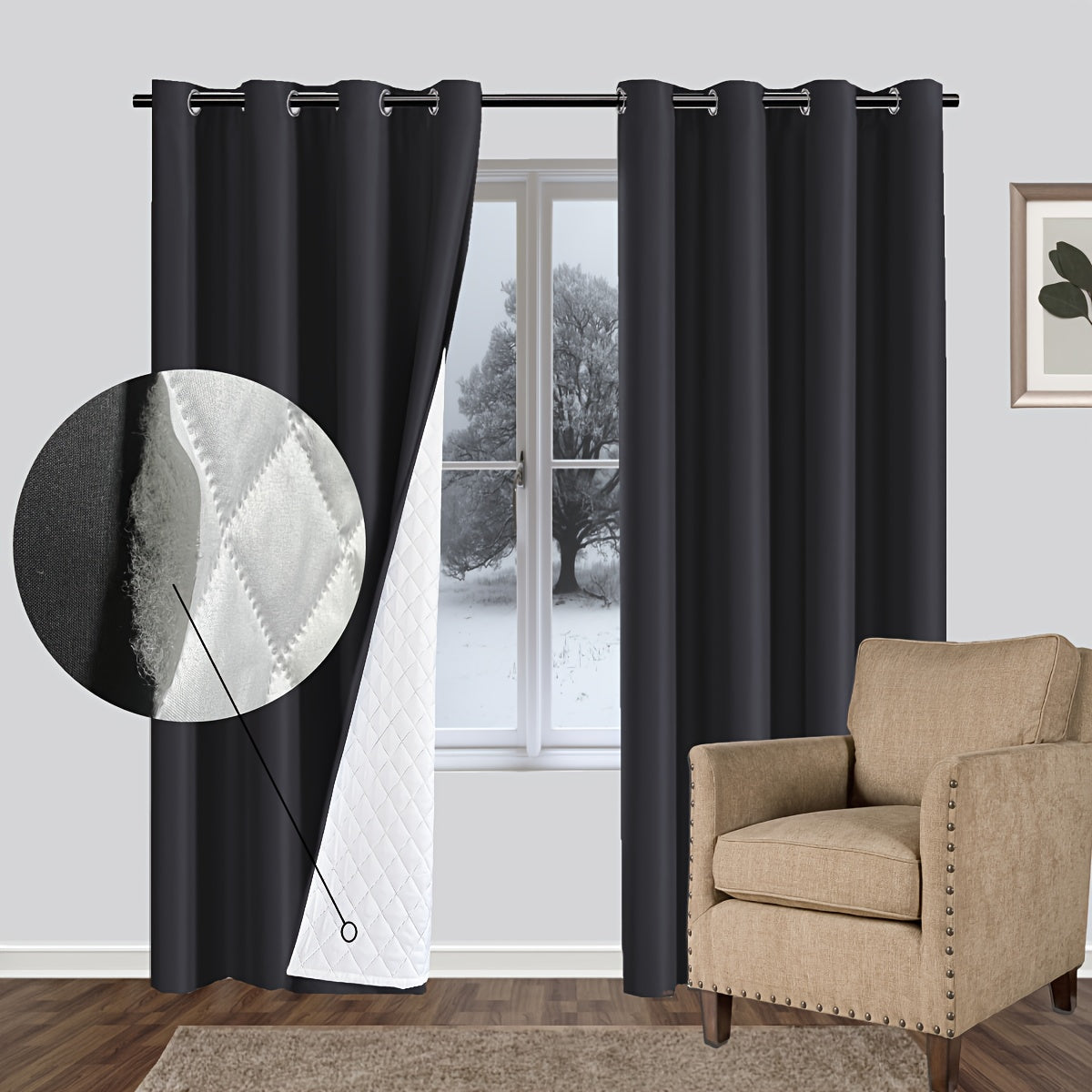 Thickened curtain panels that are warm, soundproof, windproof, and reduce noise, ideal for modern home decor as door curtains or partition curtains.