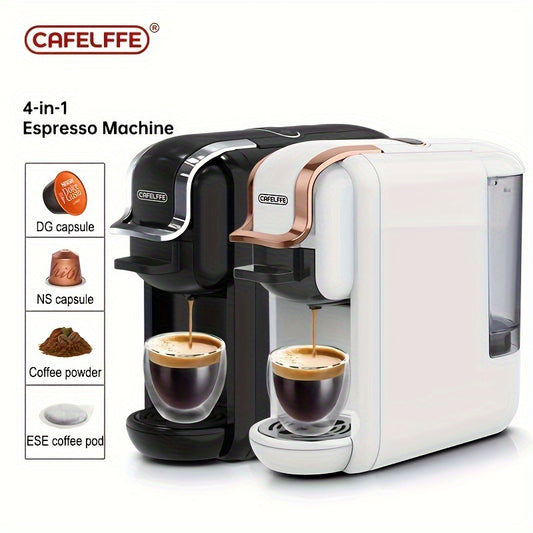 CAFELFE 4-in-1 Capsule Coffee Maker with 19 Bar Italian Pump, 600ml Water Tank, Automatic Shut-Off. Great for Capsules, Dolce Gusto, Ground Coffee, and Esepod. Perfect for Home and Office.