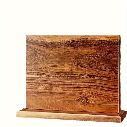 YumiPLUS Magnetic Acacia Wood Knife Holder - Square Double-Sided Kitchen Organizer for Chef's Knives and Utensils