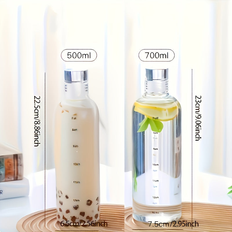 BPA-Free plastic water bottles with leak-proof time markings, lightweight design, and round shape. Ideal for climbing and hand-washing only. Available in 16.91oz and 23.67oz sizes, great for Christmas gifts.