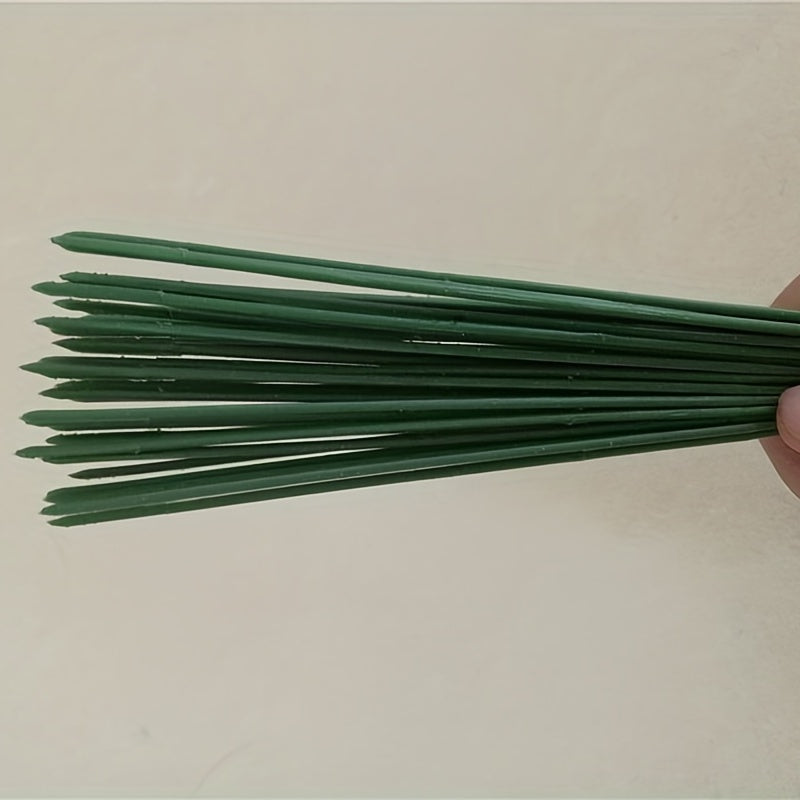 Plastic-clad iron flower stems in packs of 50, 200, or 500 for artificial hydrangea, rose, and peony decorations. Each stem is 17cm long and ideal for wedding decor.