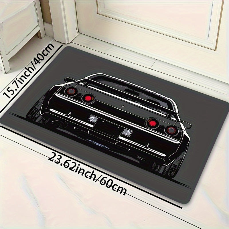 Soft Area Rug with Creative Car Design - Made from Machine Washable Polyester, Suitable for Room and Bedroom. Non-Slip and Durable for Home Kitchen and Entryway. Enhance Your Living Space with this Decorative Floor Carpet.