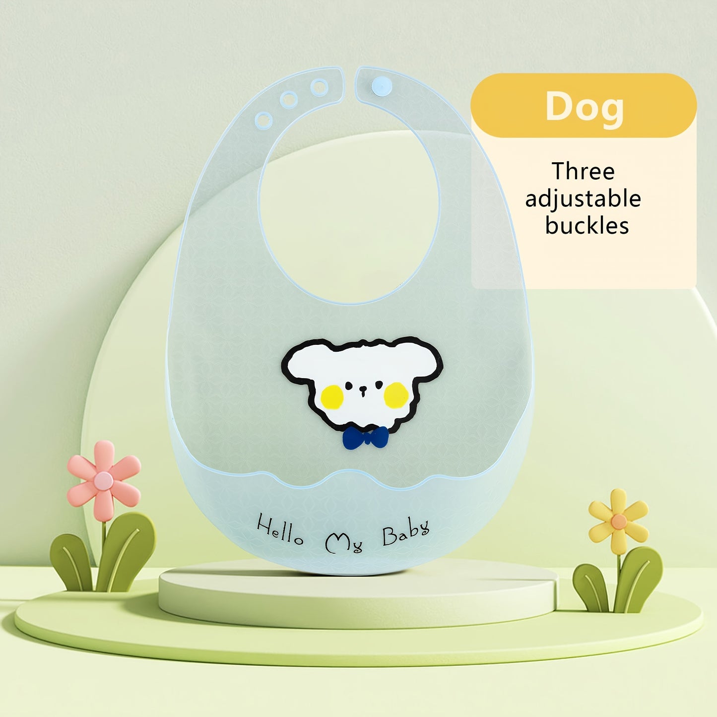 Ultra-thin silicone baby bib for babies and toddlers, extra soft, durable, and waterproof.