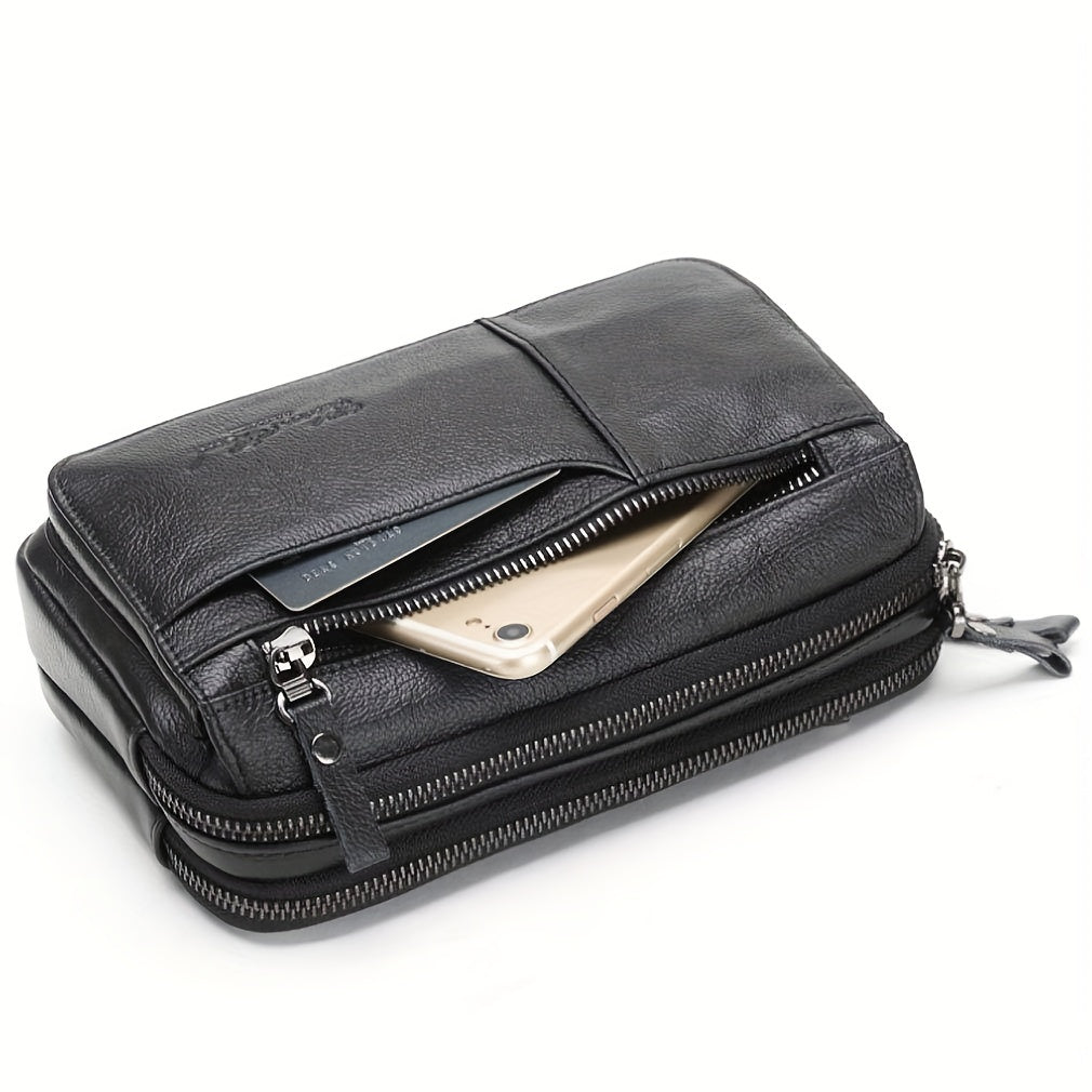 Men's Genuine Leather Business Clutch Key Bag