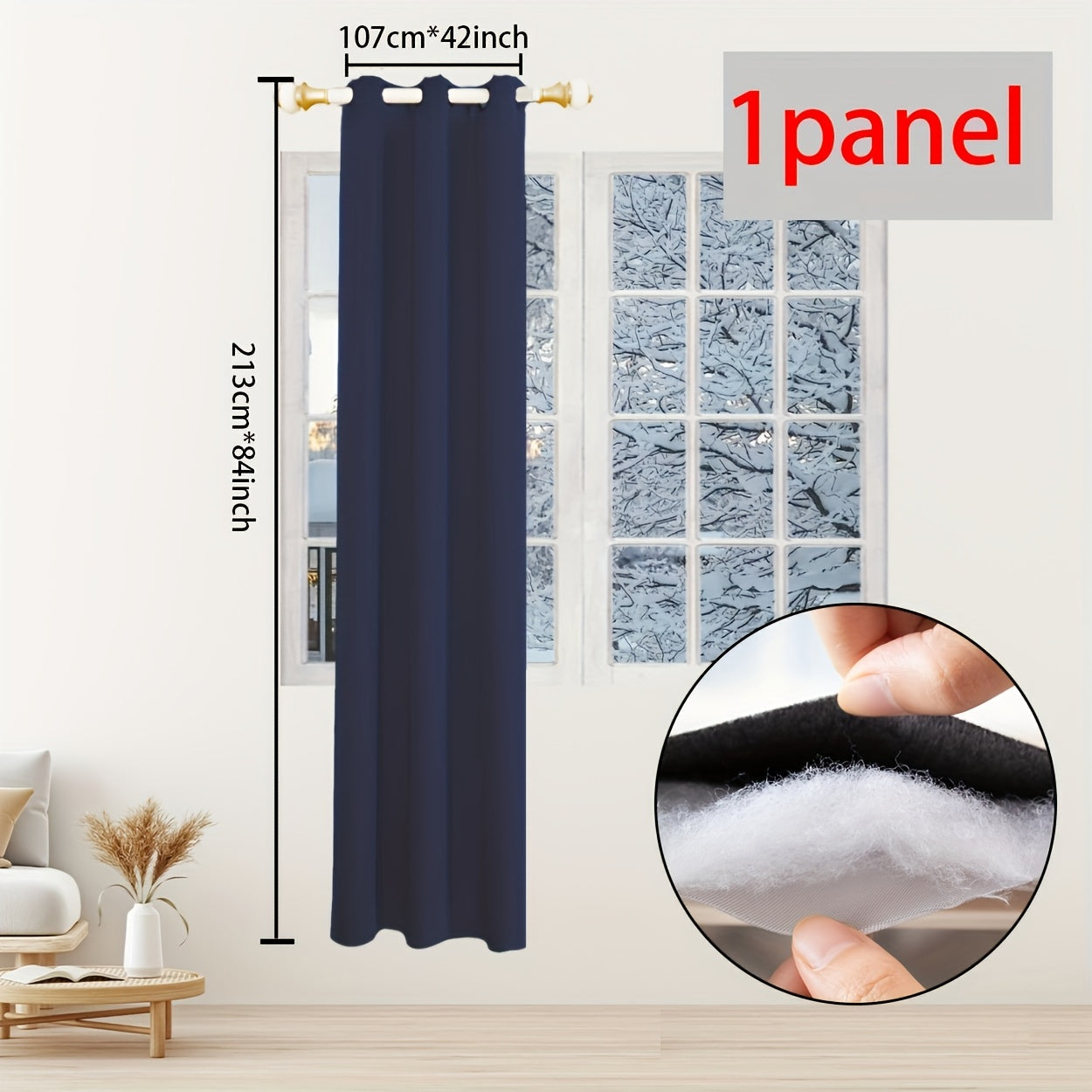 One piece of Winter Thermal Air Layer Curtains, specially crafted for insulation and wind protection during the colder months. These curtains are ideal for modern homes, serving as decorative door curtains, window partitions, and blackout curtains. They