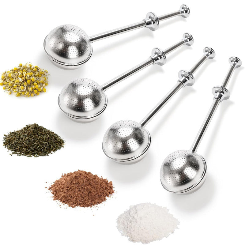 Premium Stainless Steel Tea Infuser: This high-quality infuser features a long handle and fine mesh strainer, making it perfect for loose leaf tea and tea pots. It is easy to clean and reusable, making it an ideal gift for Christmas, Halloween, Easter