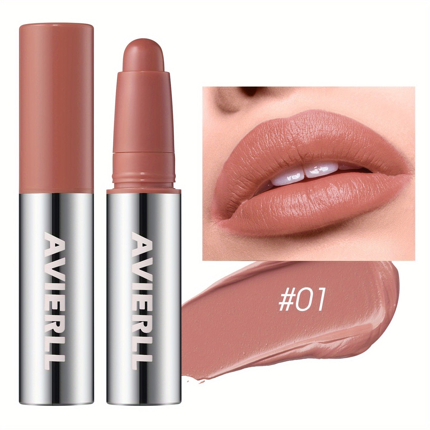 Aviérli Matte Lipstick Pen in Pink, Red, Nude shades, long-lasting, waterproof, moisturizing formula for everyday glam & holiday parties.